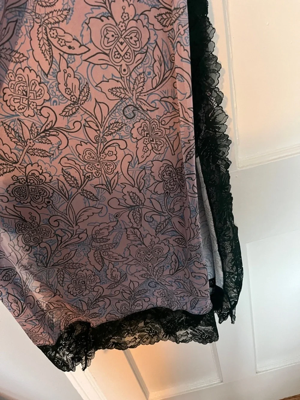 FREE PEOPLE SUDDENLY FINE FLORAL LACE SLIP MAXI DRESS SIDE SLIT NWT SZ XS - Picture 6 of 9